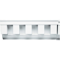 Mid-America - 00090010 - 6 13/16"H x 3 1/8"P Square Tooth Dentil Trim, 4' Length, Fade-Resistant Vinyl, (8/pack)