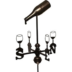 Dalvento, LLC - DVWINEBOTTLE-T - Wine Bottle Weathervane with Traditional Directionals and Globes