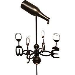 Dalvento, LLC - DVWINEBOTTLE-D - Wine Bottle Weathervane with Dalvento Directionals and Globes