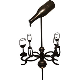 Dalvento, LLC - DVWINEBOTTLE-D - Wine Bottle Weathervane with Dalvento Directionals and Globes