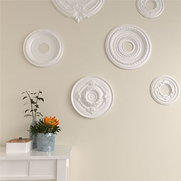 Ekena Millwork - CM13MO_P - Endurathane Monique Ceiling Medallion, 13 3/4"OD x 1"P (Fits Canopies up to 3 3/4")