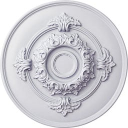 Ekena Millwork - CM13MO_P - Endurathane Monique Ceiling Medallion, 13 3/4"OD x 1"P (Fits Canopies up to 3 3/4")