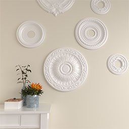 Ekena Millwork - CM20LU_P - Endurathane Lunel Ceiling Medallion, 20 1/4"OD x 1 1/2"P (Fits Canopies up to 3 3/4")