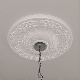 Ekena Millwork - CM20LU_P - Endurathane Lunel Ceiling Medallion, 20 1/4"OD x 1 1/2"P (Fits Canopies up to 3 3/4")