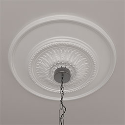 Ekena Millwork - CM23FL_P - Endurathane Floral Ceiling Medallion, 23 1/2"OD x 2 3/4"P