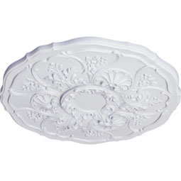 Ekena Millwork - CM22CN_P - Endurathane Cornelia Ceiling Medallion, 22 1/2"OD x 1 1/2"P (Fits Canopies up to 4"), Factory Primed