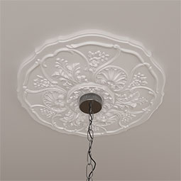 Ekena Millwork - CM22CN_P - Endurathane Cornelia Ceiling Medallion, 22 1/2"OD x 1 1/2"P (Fits Canopies up to 4"), Factory Primed