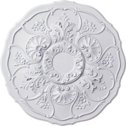 Ekena Millwork - CM22CN_P - Endurathane Cornelia Ceiling Medallion, 22 1/2"OD x 1 1/2"P (Fits Canopies up to 4"), Factory Primed