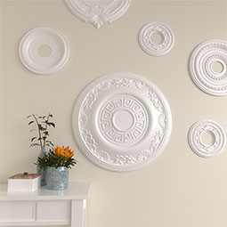Ekena Millwork - CM25NE_P - Endurathane Nestor Ceiling Medallion, 25 7/8"OD x 2 1/4"P (Fits Canopies up to 5")