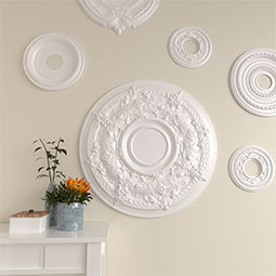 Ekena Millwork - CM29DA_P - Endurathane Darnay Ceiling Medallion, 29 1/4"OD x 2"P (Fits Canopies up to 7 1/4")