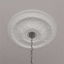 Ekena Millwork - CM28ST_P - Endurathane Stockport Ceiling Medallion, 28"OD x 2 3/4"P (Fits Canopies up to 6 1/4")