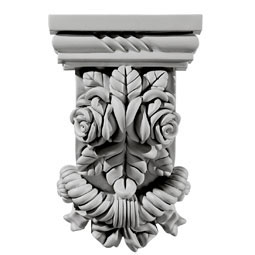 Ekena Millwork - COR05X02X08RO - Endurathane Rose Corbel, 5 1/4"W x 2 3/4"D x 8 1/8"H, Factory Primed