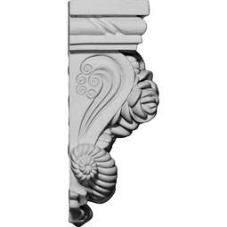 Ekena Millwork - COR05X02X08RO - Endurathane Rose Corbel, 5 1/4"W x 2 3/4"D x 8 1/8"H, Factory Primed