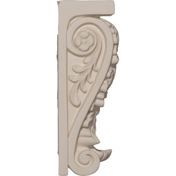 Ekena Millwork - COR03X02X07OX - Endurathane Oxford Oak Leaf Corbel, 3 3/8"W x 2 1/2"D x 7 3/4"H, Factory Primed