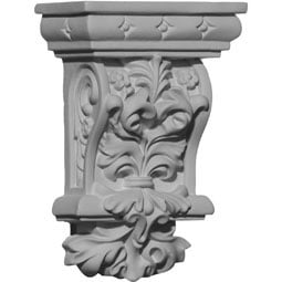Ekena Millwork - COR02X01X04VL - Endurathane Valletta Corbel, 2 7/8"W x 1 5/8"D x 4 3/8"H, Factory Primed
