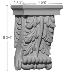 Ekena Millwork - COR04X02X06LE - Endurathane Legacy Corbel, 4 5/8"W x 2 3/4"D x 6 3/4"H, Factory Primed