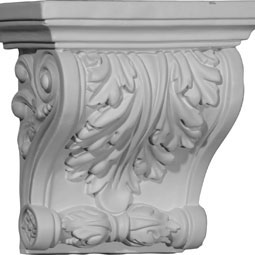 Ekena Millwork - COR07X04X07TN - Endurathane Tristan Corbel, 7 1/2"W x 4"D x 7 1/4"H, Factory Primed