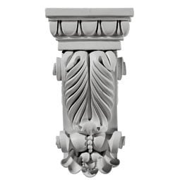 Ekena Millwork - COR05X02X09CO - Endurathane Colton Leaf Corbel, 5"W x 2 5/8"D x 9 3/4"H, Factory Primed