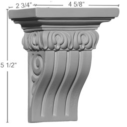 Ekena Millwork - COR05X02X05DU - Endurathane Dublin Corbel, 4 5/8"W x 2 3/4"D x 5 1/2"H, Factory Primed