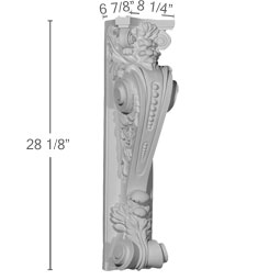 Ekena Millwork - COR08X06X28FA - Endurathane Fairfax Corbel, 8 1/4"W x 6 7/8"D x 28 1/8"H, Factory Primed