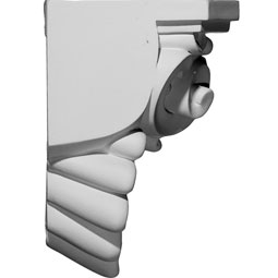 Ekena Millwork - COR06X05X09QU - Endurathane Quentin Shell Corbel, 6 3/8"W x 5 5/8"D x 9"H, Factory Primed