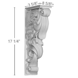 Ekena Millwork - COR17X03X08KE - Endurathane Kent Corbel, 3 5/8"W x 8 5/8"D x 17 1/4"H, Factory Primed