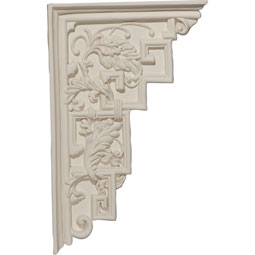 Ekena Millwork - COR12X02X07GE - Endurathane Genevieve Corbel, 2 1/8"W x 7 7/8"D x 12 1/8"H, Factory Primed