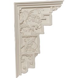 Ekena Millwork - COR18X03X12GE - Endurathane Genevieve Corbel, 3 1/4"W x 12 1/8"D x 18 1/4"H, Factory Primed