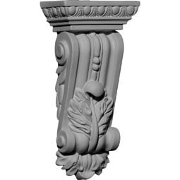 Ekena Millwork - COR04X02X09GO - Endurathane Gorleen Corbel, 4 5/8"W x 2 5/8"D x 9 3/4"H, Factory Primed