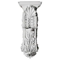 Ekena Millwork - COR10X11X25SC - Endurathane Scroll Leaf Corbel, 10 3/8"W x 11 5/8"D x 25 1/2"H, Factory Primed