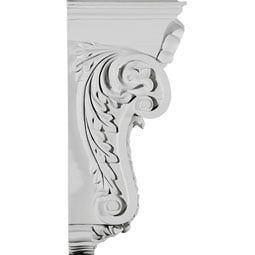 Ekena Millwork - COR10X11X25SC - Endurathane Scroll Leaf Corbel, 10 3/8"W x 11 5/8"D x 25 1/2"H, Factory Primed
