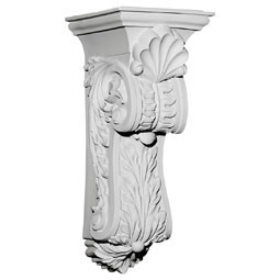 Ekena Millwork - COR10X11X25SC - Endurathane Scroll Leaf Corbel, 10 3/8"W x 11 5/8"D x 25 1/2"H, Factory Primed