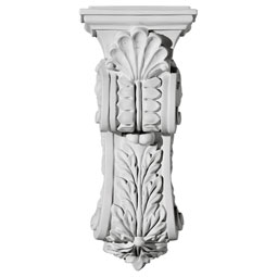 Ekena Millwork - COR04X05X10SC - Endurathane Scroll Leaf Corbel, 4 5/8"W x 5 1/4"D x 10 3/4"H, Factory Primed