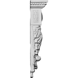 Ekena Millwork - COR03X01X08HA - Endurathane Hampshire Small Drop Corbel, 3"W x 1 7/8"D x 8 1/2"H, Factory Primed