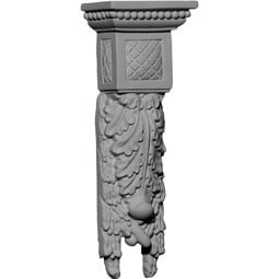 Ekena Millwork - COR03X01X08HA - Endurathane Hampshire Small Drop Corbel, 3"W x 1 7/8"D x 8 1/2"H, Factory Primed