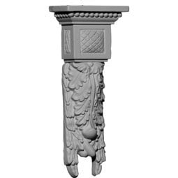 Ekena Millwork - COR04X02X09HA - Endurathane Hampshire Medium Drop Corbel, 4"W x 2 1/8"D x 9 5/8"H, Factory Primed