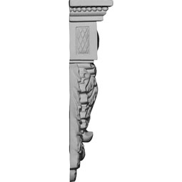 Ekena Millwork - COR04X02X11HA - Endurathane Hampshire Large Drop Corbel, 4 1/4"W x 2 1/2"D x 10 7/8"H, Factory Primed