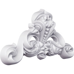 Ekena Millwork - ONL10X05X01MO - Endurathane Monique Beaded Flourish Onlay, 10 5/8"W x 5 3/4"H x 1 3/8"P, Factory Primed (2-Pack)