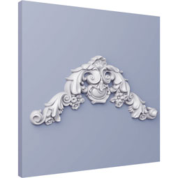Ekena Millwork - ONL31X14X02QU - Endurathane Queenstown Onlay, 31"W x 14 1/4"H x 2 3/8"P, Factory Primed