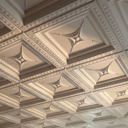 Ekena Millwork - CT24X24ST - Endurathane Star Ceiling Tile, 24"W x 24"H x 2 7/8"P. Factory Primed