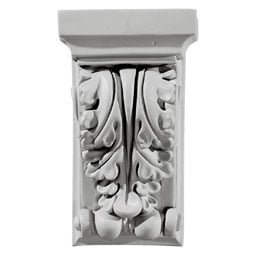 Ekena Millwork - COR03X02X06AP - Endurathane Apollo Leaf Corbel, 3 1/2"W x 2 3/4"D x 6"H, Factory Primed