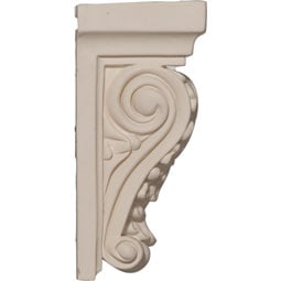 Ekena Millwork - COR03X02X06AP - Endurathane Apollo Leaf Corbel, 3 1/2"W x 2 3/4"D x 6"H, Factory Primed