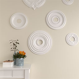 Ekena Millwork - CM18OL_P - Endurathane Oldham Ceiling Medallion, 18"OD x 1 1/4"P (Fits Canopies up to 8 5/8")