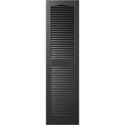 Mid-America - LL1C - Lifetime Vinyl, TailorMade Cathedral Top Center Mullion, Open Louver Shutters, w/Shutter-Loks (Per Pair)