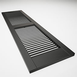 Mid-America - LL1C - Lifetime Vinyl, TailorMade Cathedral Top Center Mullion, Open Louver Shutters, w/Shutter-Loks (Per Pair)