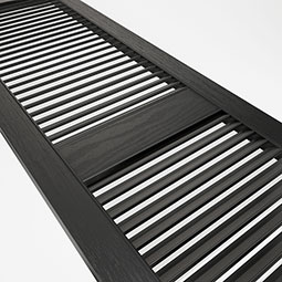 Mid-America - LL1C - Lifetime Vinyl, TailorMade Cathedral Top Center Mullion, Open Louver Shutters, w/Shutter-Loks (Per Pair)