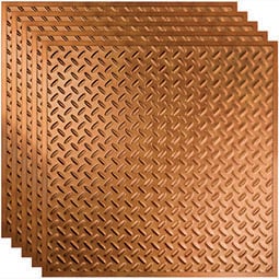 ACP - FDPCT - Fasade Diamond Plate Decorative Vinyl 2ft x 2ft Lay In Ceiling TIle (5 Pack)