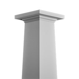 - ELETP_P - Endura-Lite Column, Square Shaft (Fiberglass), Tapered, Smooth Finish - Ready to be Painted, Unsplit/Whole - Type E