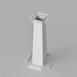  - ELETP_P - Endura-Lite Column, Square Shaft (Fiberglass), Tapered, Smooth Finish - Ready to be Painted, Unsplit/Whole - Type E