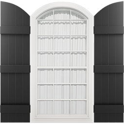 Mid-America - 003314 - 14"W Vinyl Standard Size Four Board Joined w/Arch Top Shutters, w/Installation Shutter-Lok's & Matching Screws (Per Pair)